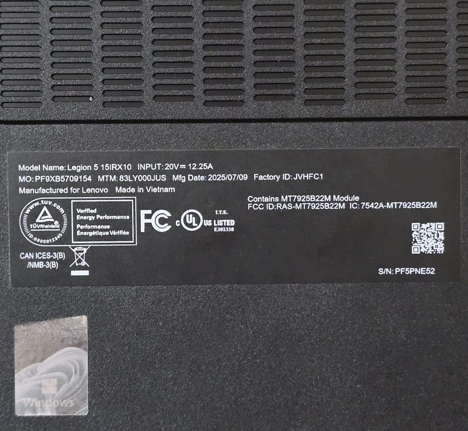 Lenovo Legion 5 15IRX1 (OV) - Зображення 5