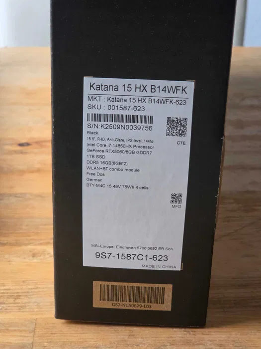 MSI Katana 15 з Intel Core i7-14650HX та RTX 5060 8 ГБ — 16 ГБ / 1 ТБ / 144 Гц — фото 7