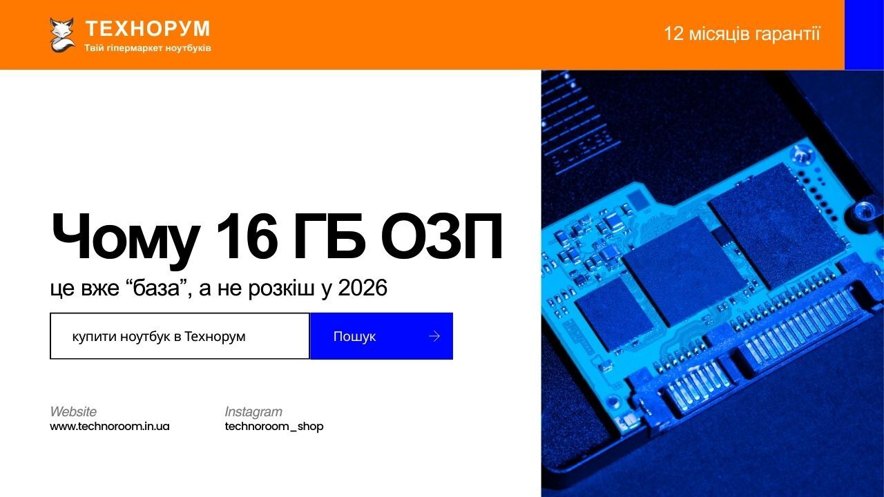 Чому 16 ГБ ОЗП — це вже “база”, а не розкіш у 2026