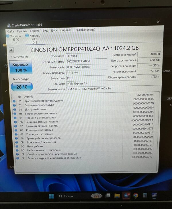 SSD M.2 PCIe 4 Kingston NVMe Wibrand 1TB — фото 2
