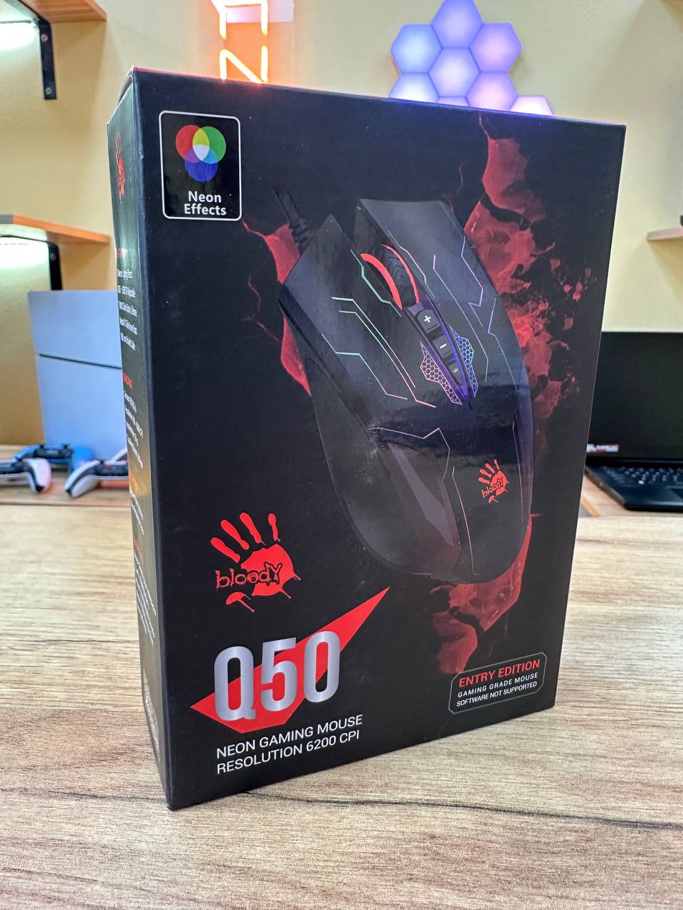 A4Tech Bloody Q50 Neon XGlide USB Black Ігрова мишка — фото 2