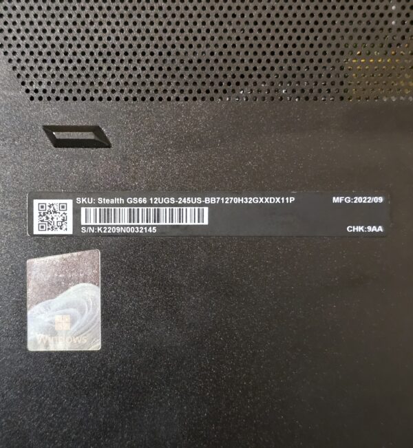 MSI Stealth GS66 12UGS-245US i7-12700H RTX 3070 Ti — фото 10
