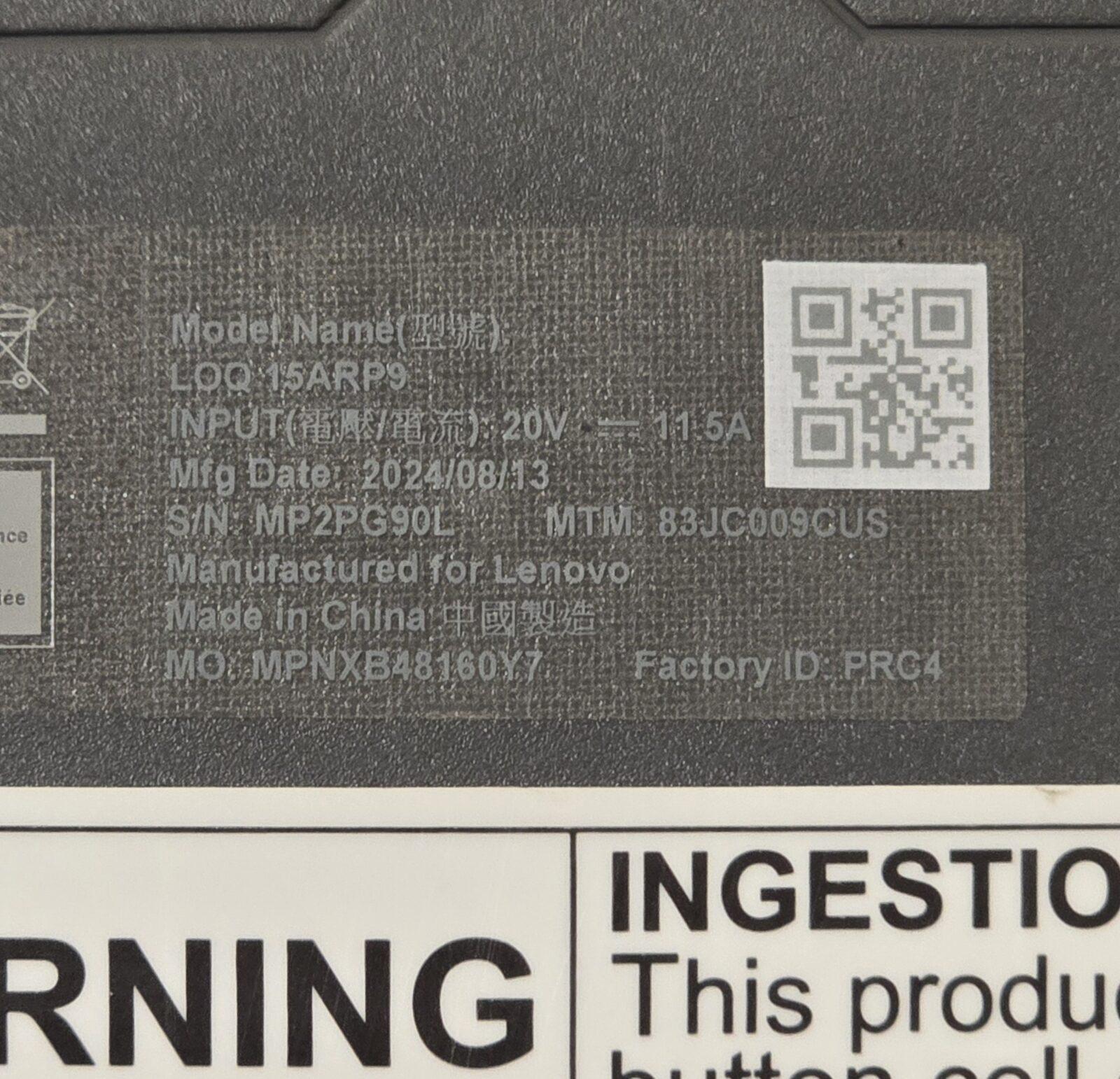 Lenovo LOQ 15ARP9 Ryzen 7 7435HS RTX 4070 16GB DDR5 1TB SSD — фото 9
