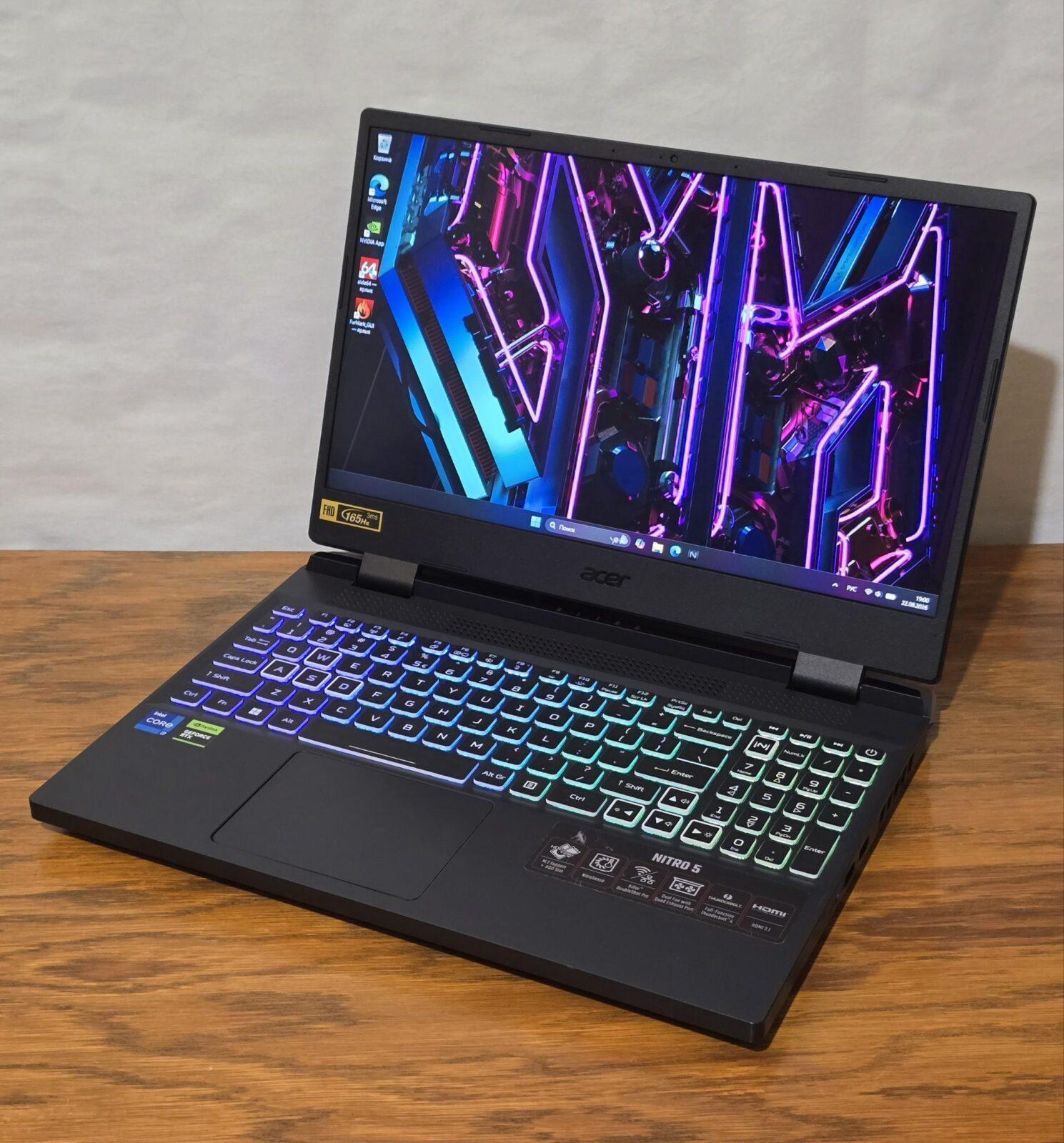 Acer Nitro 5 AN515-58-78BT / 15.6 FHD 165Hz / i7-12650H / RTX 4060 / 16GB DDR5 / 500GB SSD / б/в — фото 2