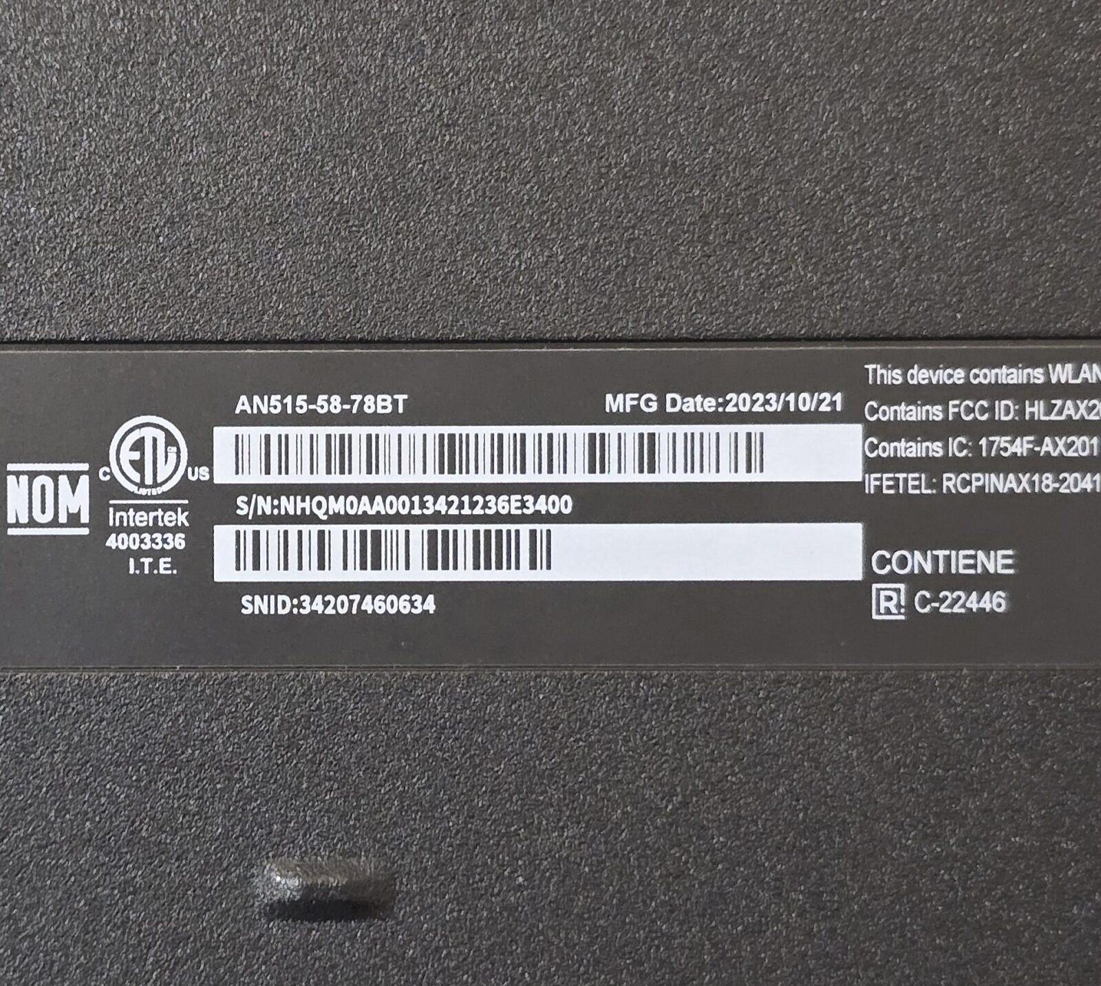 Acer Nitro 5 AN515-58-78BT / 15.6 FHD 165Hz / i7-12650H / RTX 4060 / 16GB DDR5 / 500GB SSD / б/в — фото 8