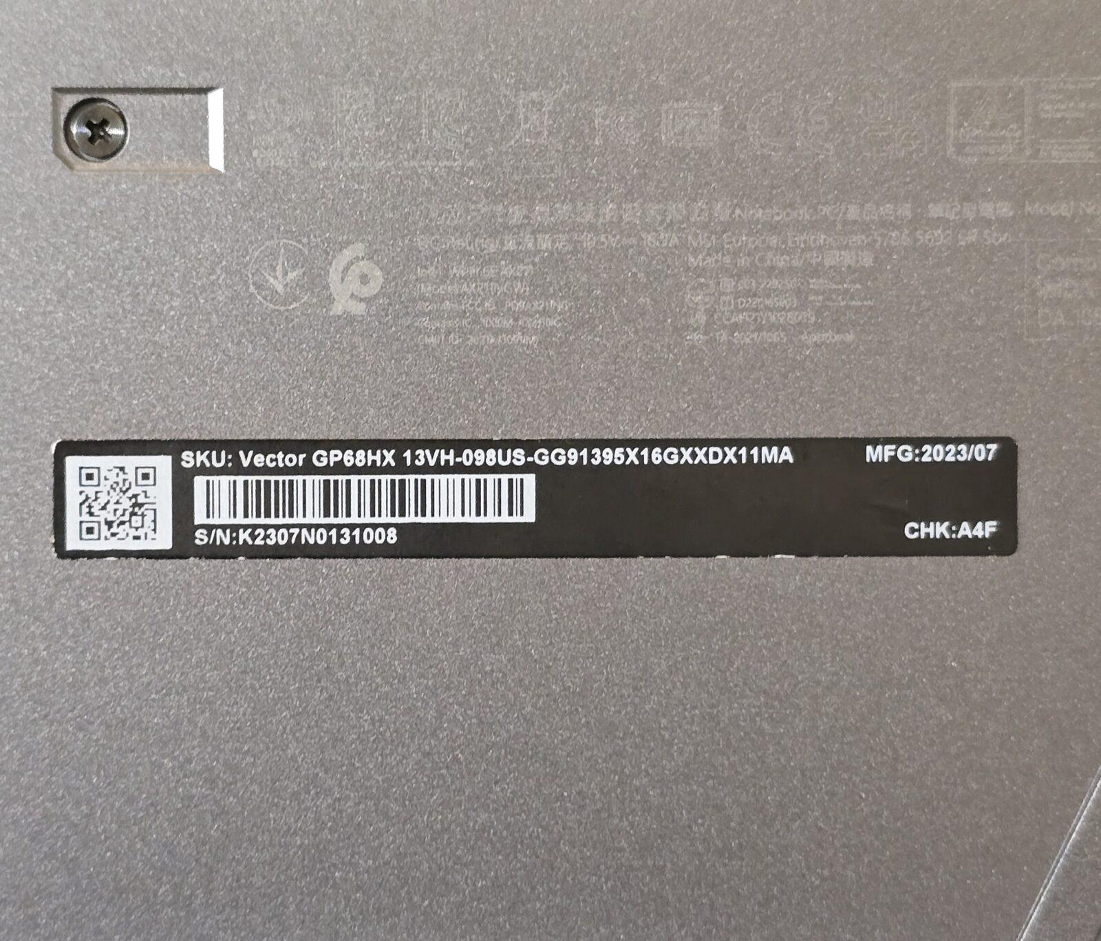 MSI Vector GP68HX 13VH-098US — i9-13950HX / RTX 4080 / 16GB / 1TB — фото 9