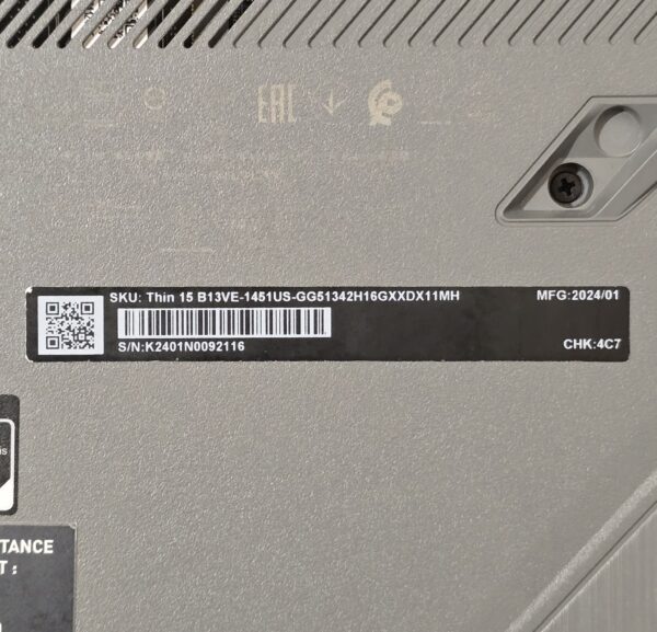 MSI Thin 15 B13VE — i5-13420H / RTX 4050 / 16 ГБ / 500 ГБ — фото 8