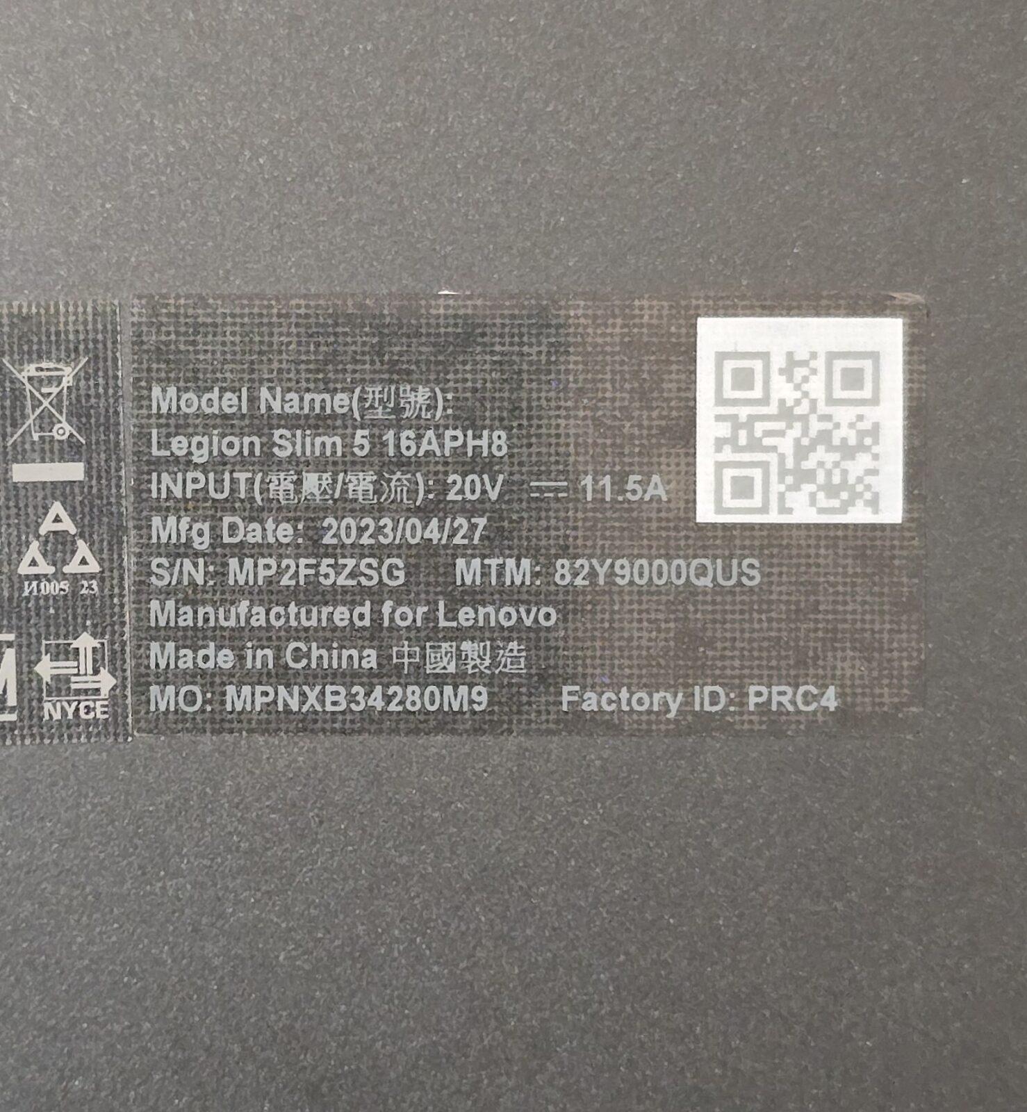 Lenovo Legion Slim 5 16APH8 | Ryzen 5 7640HS, RTX 4060, 16GB DDR5, 500GB SSD — фото 8