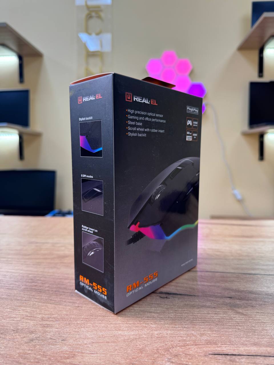 Миша REAL-EL RM-555 USB Black — фото 2
