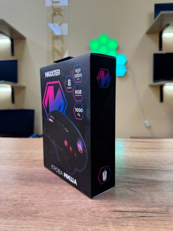 Мишка Maxxter McG-9B-I825 Black USB, 12800 DPI, RGB, 9 кнопок — фото 4