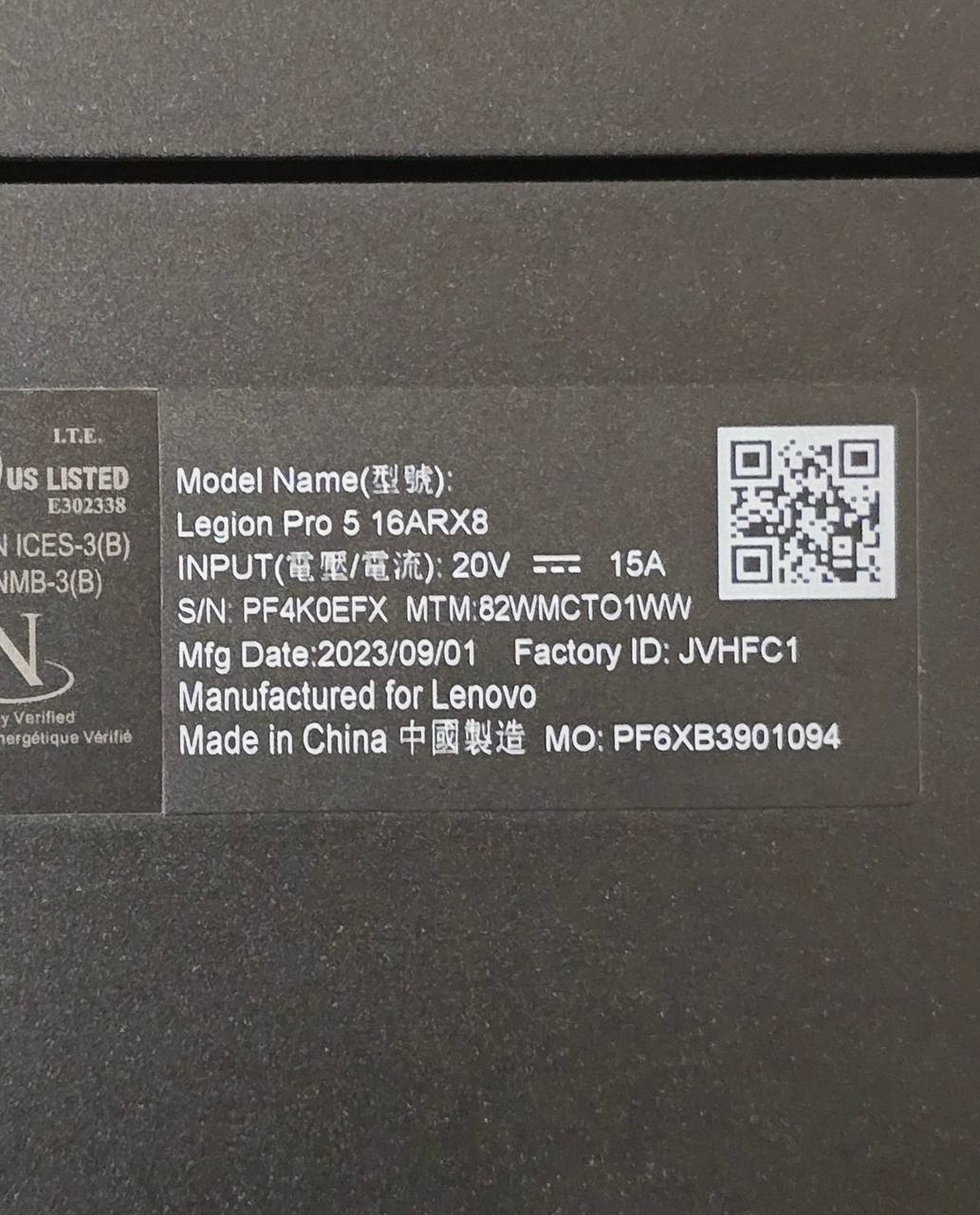 Lenovo Legion 5 Pro / Ryzen 5 7645HX / RTX 4050 / 16GB / SSD 500GB / 240Hz — фото 9